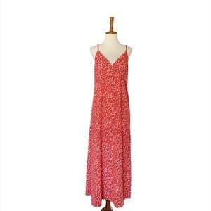 Blues & Greys Mini‎ Floral Print Slip Dress Size Medium Red White
